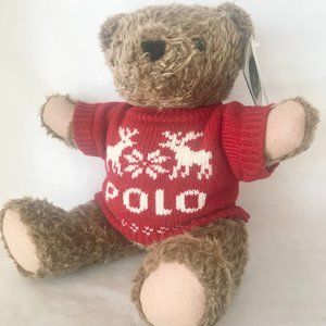Ralph Lauren: Polo 1998 Teddy Bear in Sweater Jointed Legs 15" Vintage NWT